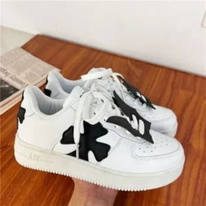 Rangolishoe Women Fashion Round Toe Cross Platform Sneakers