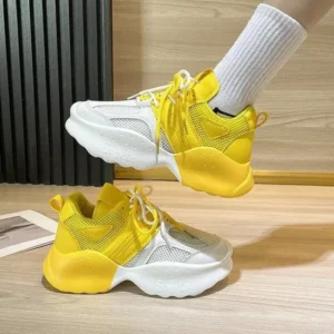 Rangolishoe Women Fashion Gradient Mesh Breathable Sneakers