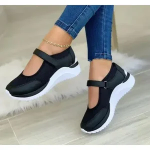 Rangolishoe Casual Velcro Platform Plus Size Mesh Sneakers