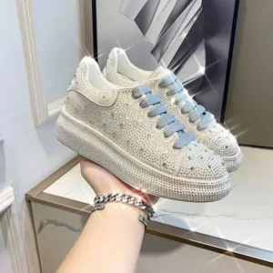 Rangolishoe Casual Rhinestone Platform Sneakers