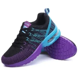 Rangolishoe Women Fashion Casual Lace Up Design Mesh Breathable Air Cushion Shock Absorbing Sneakers