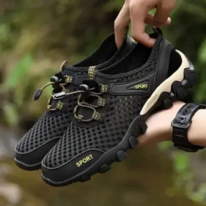 Rangolishoe Men Fashion Mesh Wear-Resistant Hiking Sneakers