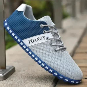 Rangolishoe Men Casual Color Matching Breathable Mesh Flat Shoes