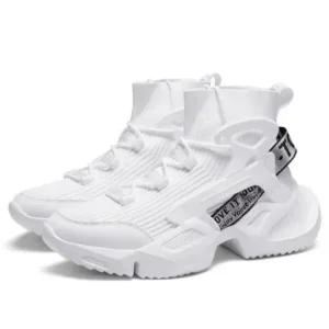 Rangolishoe Men'S Fashion Platform White High Top Sneakers