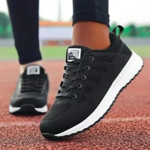 Rangolishoe Women Casual Lace-Up Design Mesh Breathable Sneakers