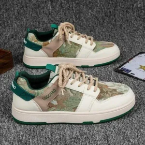 Rangolishoe Men'S Casual Retro Secret Forest Oil Painting Pattern Sneakers