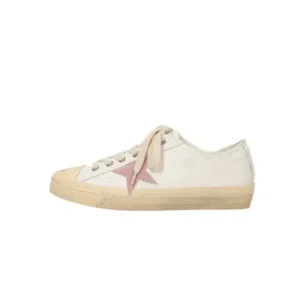 Rangolishoe Women Fashion Casual Lace-Up Pink Star Sneakers