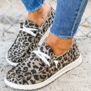 Rangolishoe Women Leopard Casual Flat Loafers Shoes