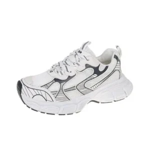 Rangolishoe Women Fashion Distinctive Color Changing Lace-Up Comfortable Breathable Thick-Soled Sneakers