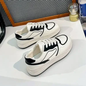 Rangolishoe Women Fashion Platform Lace-Up Sneakers