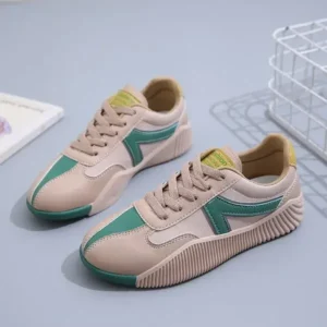 Rangolishoe Women Fashion Color Block Breathable Sneakers