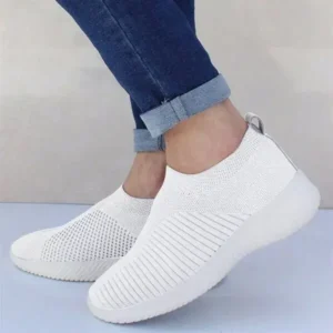 Rangolishoe Women Fashion Fly Woven Breathable Sneakers