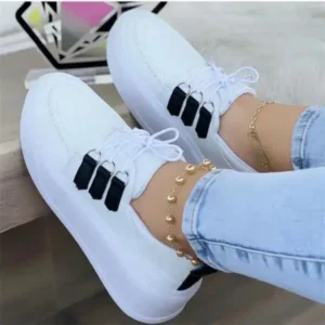 Rangolishoe Women Fashion Lace-Up Sneakers