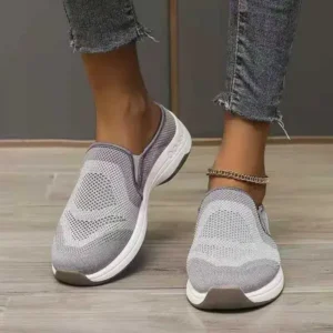 Rangolishoe Women Fashion Fly Knit Casual Colorblock Flat Sneakers