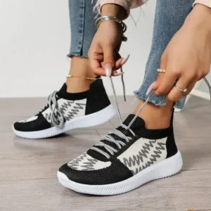 Rangolishoe Women Fashion Color Block Mesh Platform Sneakers